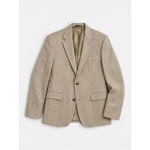 Vintage Rue Royale by Nino Cerruti Wool Blazer Tan Herringbone 40R Classic